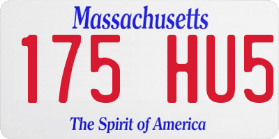 MA license plate 175HU5