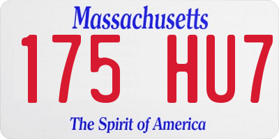 MA license plate 175HU7