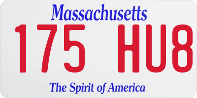 MA license plate 175HU8