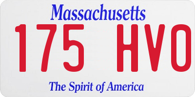 MA license plate 175HV0