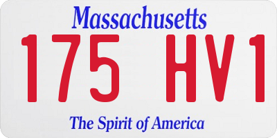 MA license plate 175HV1