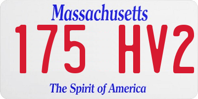 MA license plate 175HV2
