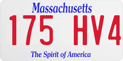 MA license plate 175HV4
