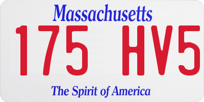 MA license plate 175HV5