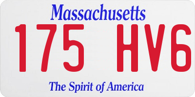 MA license plate 175HV6