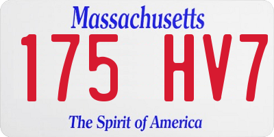 MA license plate 175HV7