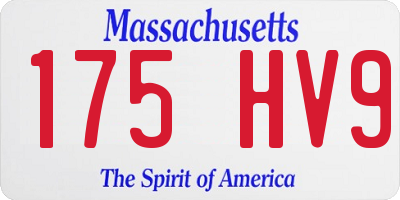MA license plate 175HV9
