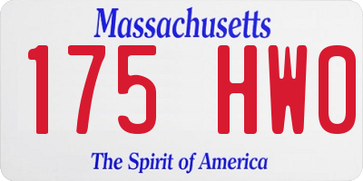 MA license plate 175HW0