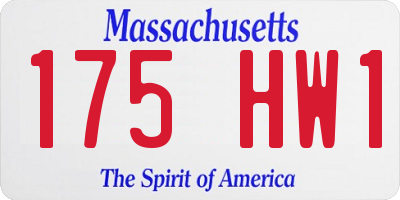 MA license plate 175HW1