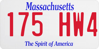 MA license plate 175HW4