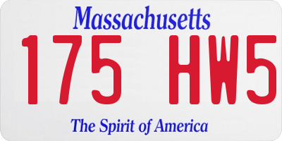 MA license plate 175HW5