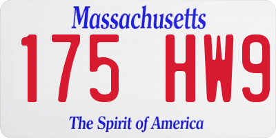 MA license plate 175HW9