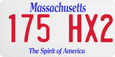 MA license plate 175HX2