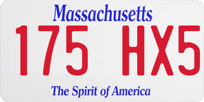 MA license plate 175HX5