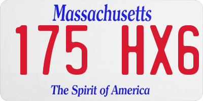 MA license plate 175HX6