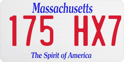 MA license plate 175HX7