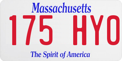 MA license plate 175HY0
