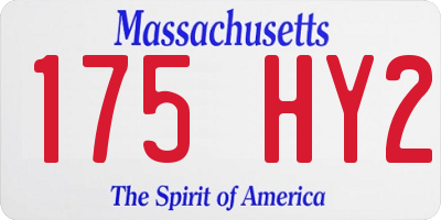 MA license plate 175HY2