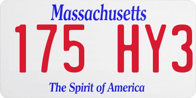 MA license plate 175HY3