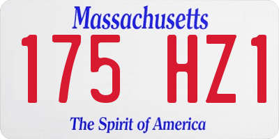 MA license plate 175HZ1