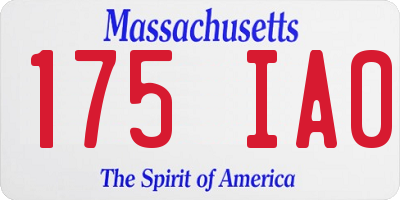 MA license plate 175IA0
