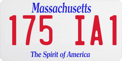 MA license plate 175IA1