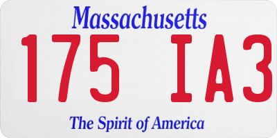 MA license plate 175IA3