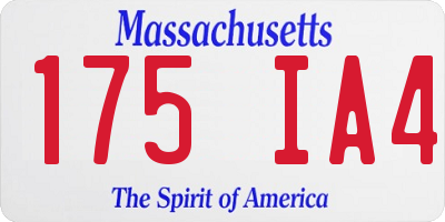 MA license plate 175IA4