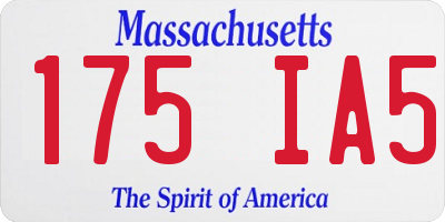 MA license plate 175IA5