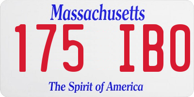 MA license plate 175IB0