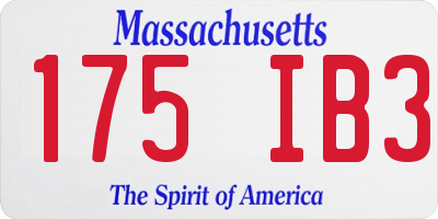 MA license plate 175IB3