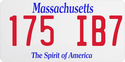MA license plate 175IB7