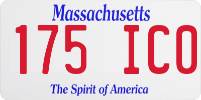 MA license plate 175IC0