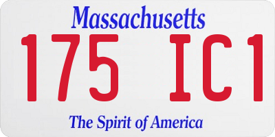 MA license plate 175IC1