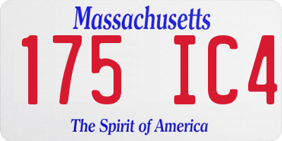MA license plate 175IC4
