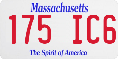 MA license plate 175IC6