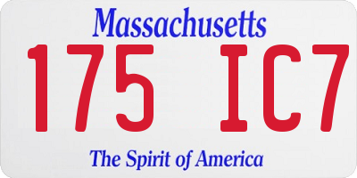MA license plate 175IC7
