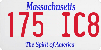 MA license plate 175IC8