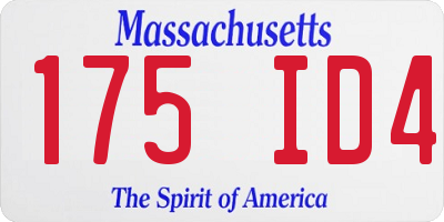 MA license plate 175ID4