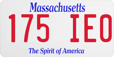 MA license plate 175IE0