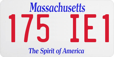 MA license plate 175IE1