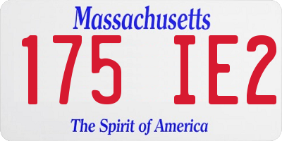 MA license plate 175IE2