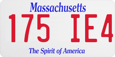 MA license plate 175IE4