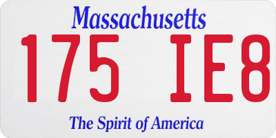 MA license plate 175IE8
