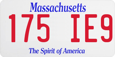 MA license plate 175IE9