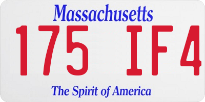 MA license plate 175IF4