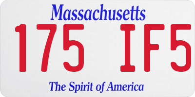 MA license plate 175IF5