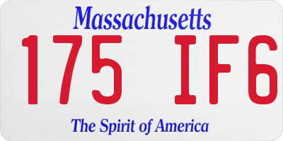 MA license plate 175IF6