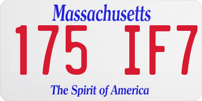 MA license plate 175IF7