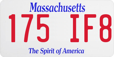 MA license plate 175IF8